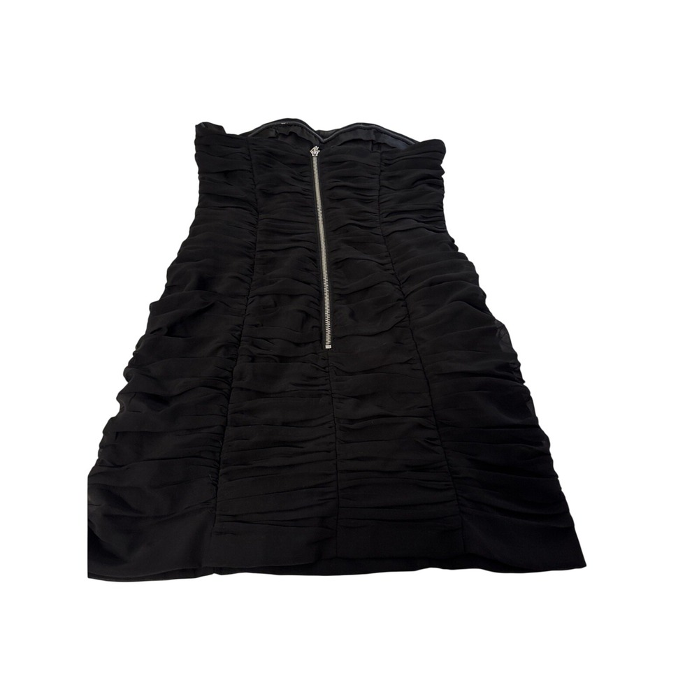 H&M Black Strapless Ruched Cocktail Dress Women's Size 8 Sweetheart Neck - Picture 6 of 8